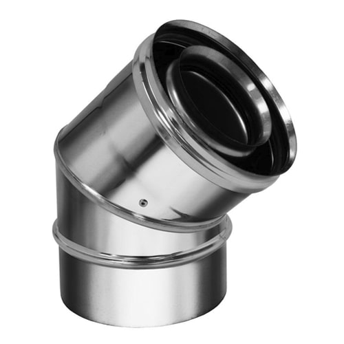 Коаксиальные отводы 45 градусов 250x350x0.5 мм AISI 304